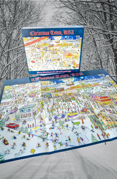 CHRISTMAS TOWN USA City Map Art Poster Puzzle (18" x 24") - 500 piece