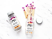 Hooray All Day Colorful Wooden Matches Glass Bottle