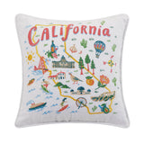 California Embroidered Pillow by Angela Staehling