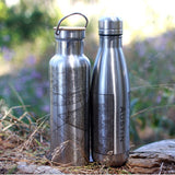 Hermosa Beach Map 17oz Insulated Bottle in Stainless Steel