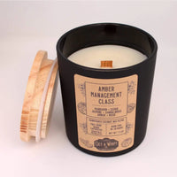 Amber Wood Wick Candle | Amber Management Class | Coconut Wax Candle | Jar Candle || 7.3 oz
