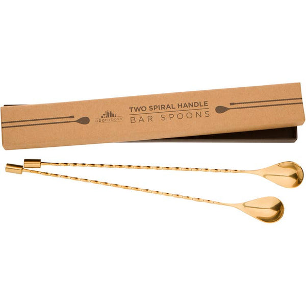 Bar Spoons (Spiral Handle, Set of 2) Gold