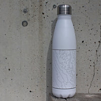 Hermosa Beach Map 17oz Insulated Bottle in Matte White
