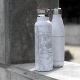 Hermosa Beach Map 20 oz Bottle with Bamboo Top in Matte White