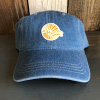 Hermosa Beach CLASSIC MINI LOGO 6 Panel Low Profile Style Dad Hat - Navy Denim