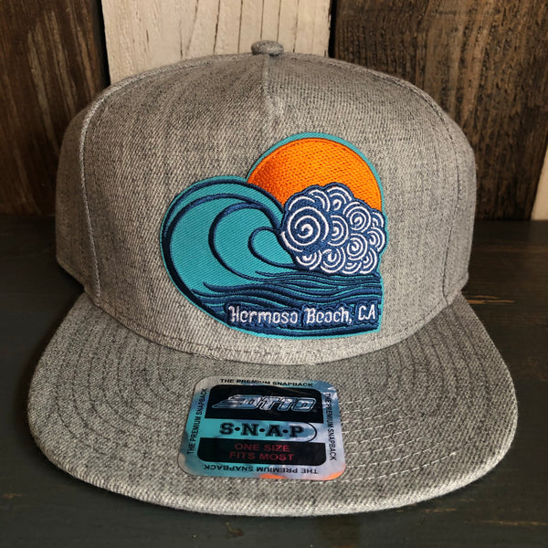 Hermosa Beach TUBULAR Premium 5-Panel Mid Profile Snapback Hat - Grey