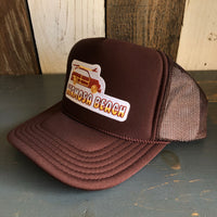 Hermosa Beach WOODIE High Crown Trucker Hat - Brown