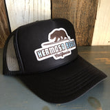 Hermosa Beach SURFING GRIZZLY BEAR Trucker Hat - Black