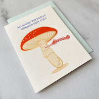 Mushroom Birthday Gold Foil A2 Greeting Card