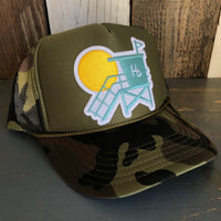 Hermosa Beach LIFEGUARD TOWER  Trucker Hat - Camouflage/Olive