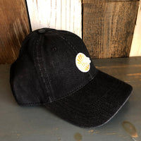 Hermosa Beach CLASSIC MINI LOGO 6 Panel Low Profile Style Dad Hat - Black Denim